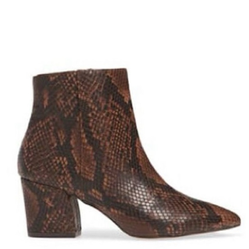 Steve Madden Missie Brown Snakeskin Ankle Boots Size 9M